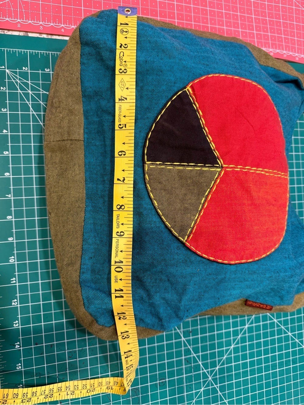 Kathmandu Imports Peace Sign Cotton Crossbody Hobo Bag Boho Hippie - Picture 5 of 8